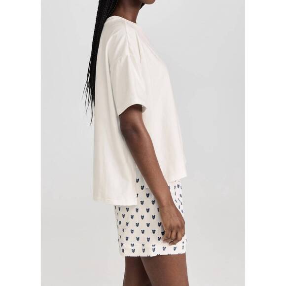 NEW KERRI ROSENTHAL veronica pop heart pajama set in oatmilk - Picture 2 of 5